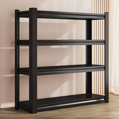Black Steel Metal 4 Shelves Open Storage Rack image 9