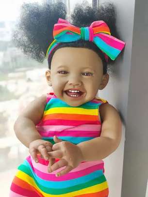 60cm Silicone Reborn Doll Soft Rainbow Jumpsuit image 5