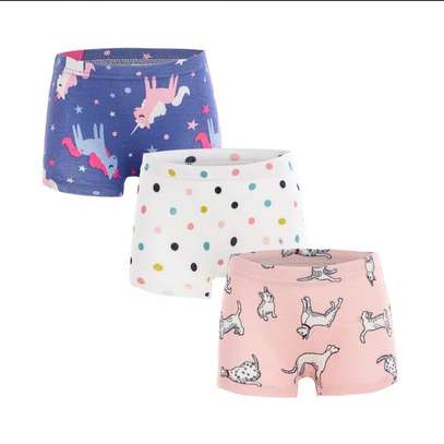 3pcs Set Kids Girls Cotton Underwear Panties / Boxer image 2