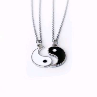 Friendship couple yin yang necklace image 1