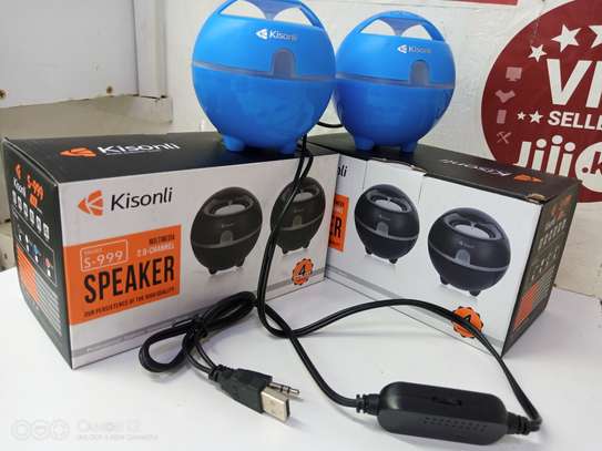 Kisonli S-999 2.0 Channel Multimedia Wired Speaker - Blue image 1