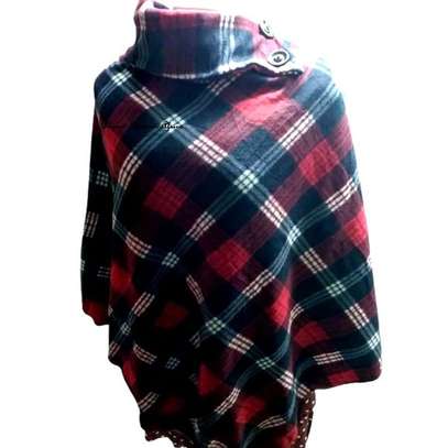 Womens Multicolor Cotton Poncho with silver watch image 3