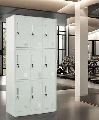 Office Cabinet: 9-Door Secure Cabinet with Locking Keys image 1