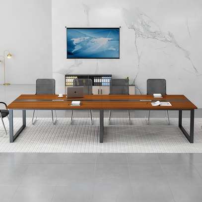 Executive 2.4m Wooden Meeting Table with Metal Legs image 7