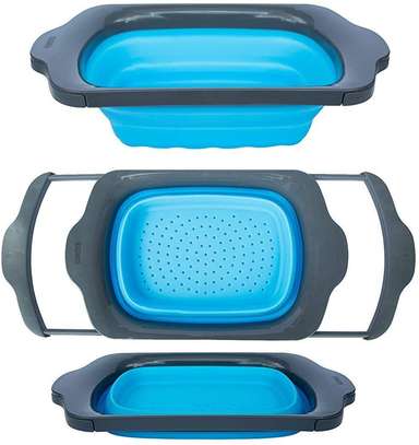 Kitchen Over the Sink Expandable/Collapsible Colander Strainer image 3