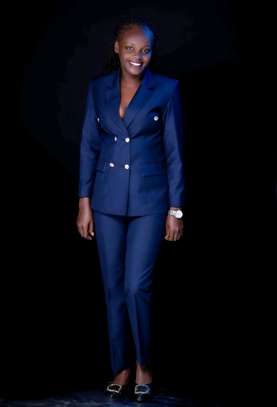 Professional Navy Blue Tailor Made Ladies Suits image 5