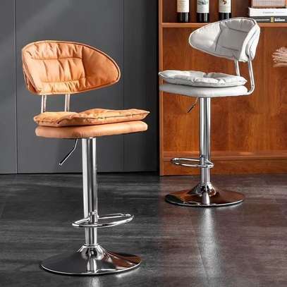 Modern Luxury Bar Stool with Light Rotating Seat image 4