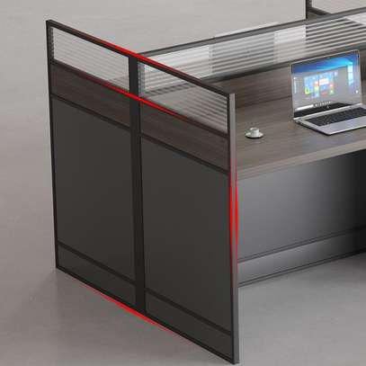 Dark Gray 4 Way Modular Office Workstation image 2