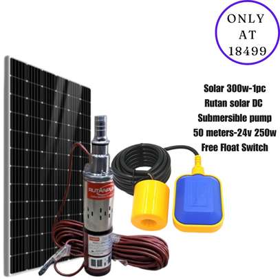 300w solar panel  50m 24v 250w submersible pump image 2