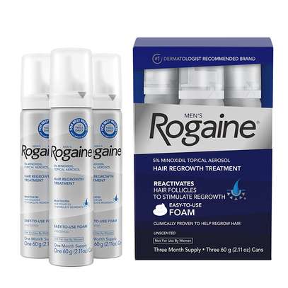 Men's Rogaine 5% Minoxidil Foam for Hair Regrowth, 3 pack image 2