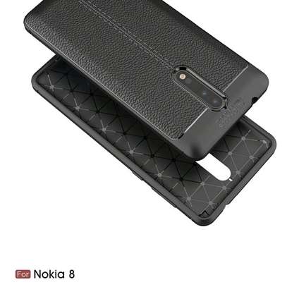 Auto Focus Leather Pattern Soft TPU Back Case Cover for Nokia 8 image 4