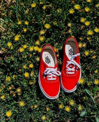 Red Off the Wall vans image 1