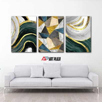 3 piece abstract wall hangings image 1
