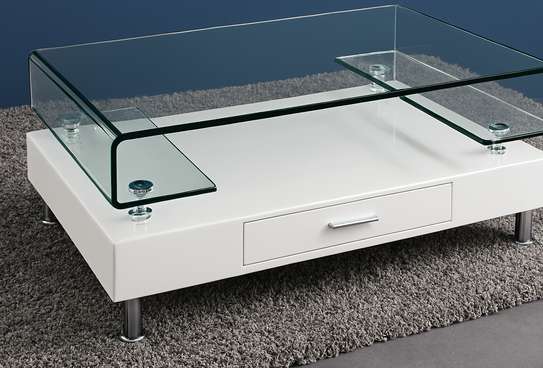 Office Table: Sleek Tempered Glass Top Coffee Table image 2