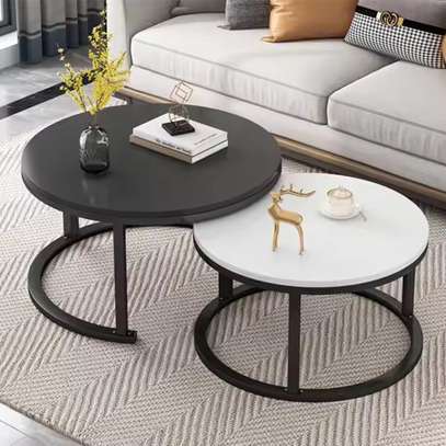 Round Nesting Coffee Table Set image 8