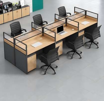 Modern 6-Way Modular Office Workstation Desk image 1