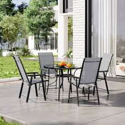 4 Chairs and 1 Round Table for Indoor-Outdoor Dining Set image 3