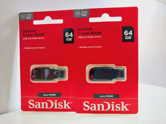 Sandisk Cruzer Blade Flash Disk - 64GB - Black & Red image 1