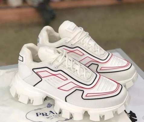 Prada white cloudbust discount sneakers