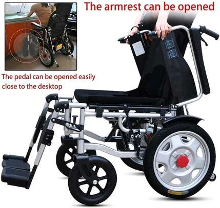 Dual Motors Reclining Electric Wheelchair Portable Folding image 4