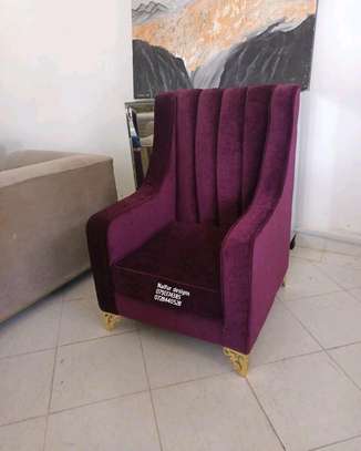 Modern one seater purple sofa set image 2