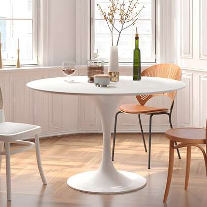 White Round Eames Dining Table image 2