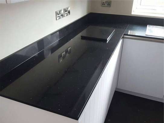 Galaxy black granite kitchen counter top image 1