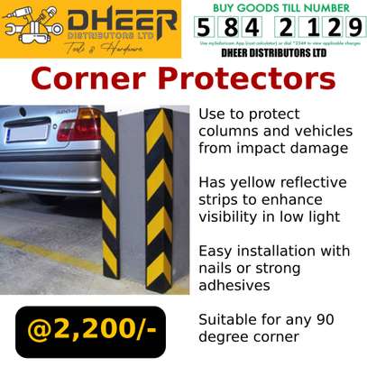Corner Protectors Yellow Reflective Strips image 1