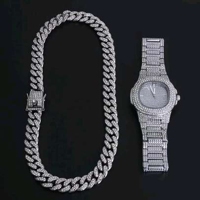 Authentic Silver&Gold Chain/Necklace+Watch Hip Hop Miami Curb Cuban Chain Cuban Link
Ksh.5500 image 5