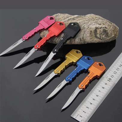 Hidden Key Shape Folding Knife Holder Keychain Portable Mini image 6