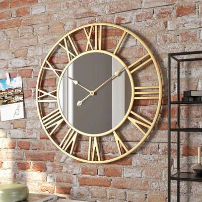 Creative wall clock metal with mirror  50cm image 3
