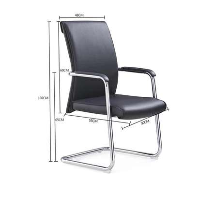 Office Chair: Study Silver Chrome Visitor Office Chair image 2