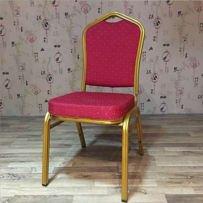 Office Chair: Hotel Banquet Red Armless Office Chair image 1