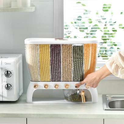 6 compartments big capacity cereal dispenser image 1