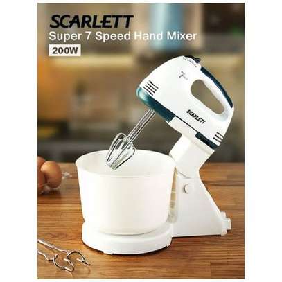 Scarlet Portable 7 Speed Hand Mixer With A Bowl And Beaters image 1