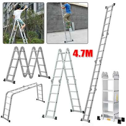 4x4 Aluminium Ladder 4.7 m Folding Multi Ladder image 1
