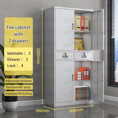 4 Door Filling Office Cabinet with Drawers image 2