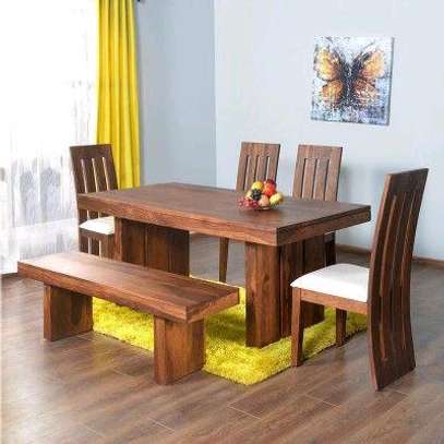 Rustic dining table and chairs image 3