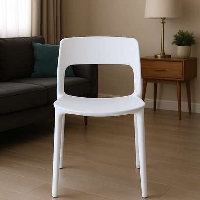 Dining Chair: Home Plastic White Dining Chairs image 2