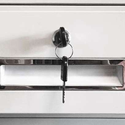 3-Drawer Office Cabinet with Safe & Glass Door Display image 2