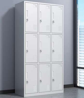 White Steel With Nine Doors Storage Cabinet image 6