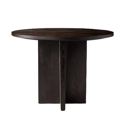 Boardroom Table; 120cm Brown Wooden Round Boardroom Table image 3