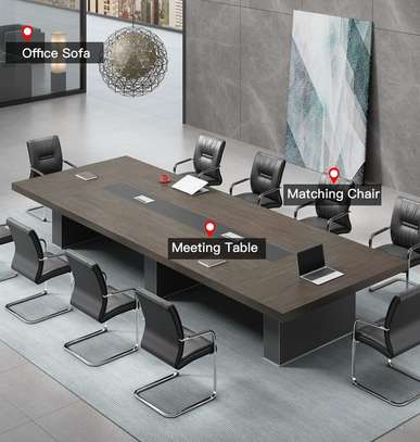 Modern Executive Conference Table Set – Solid Wood image 3