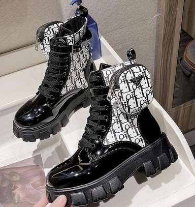Dior Punk Martin Boots Women Belt Buckle Pocket Shoes image 1