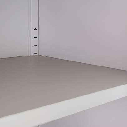 Office Cabinet: Sleek White Steel Simplistic Office Cabinet image 4
