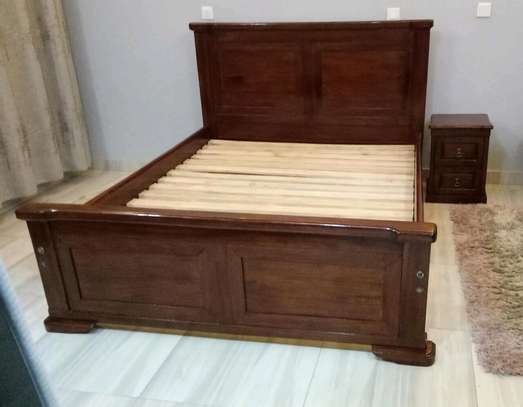 Super solid hardwood mahogany beds with cabinets image 4