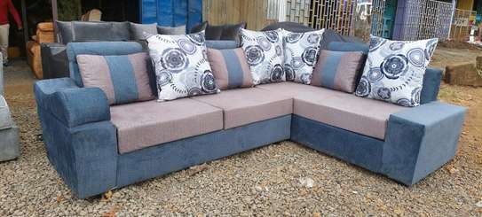 L shape seatre sofa set made by hand wood and good quality material image 2