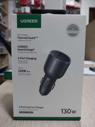 UGREEN 130W 3 Ports Car Charger (USB A, C) image 1