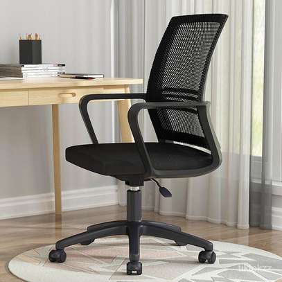 Office Seats: Captain Mesh Black Medium Back Office Seat image 3