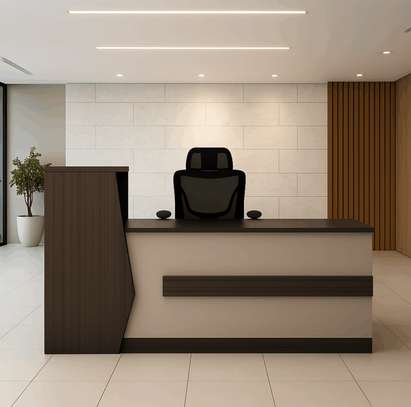 Modern Front Office Reception Desk with Storage image 1